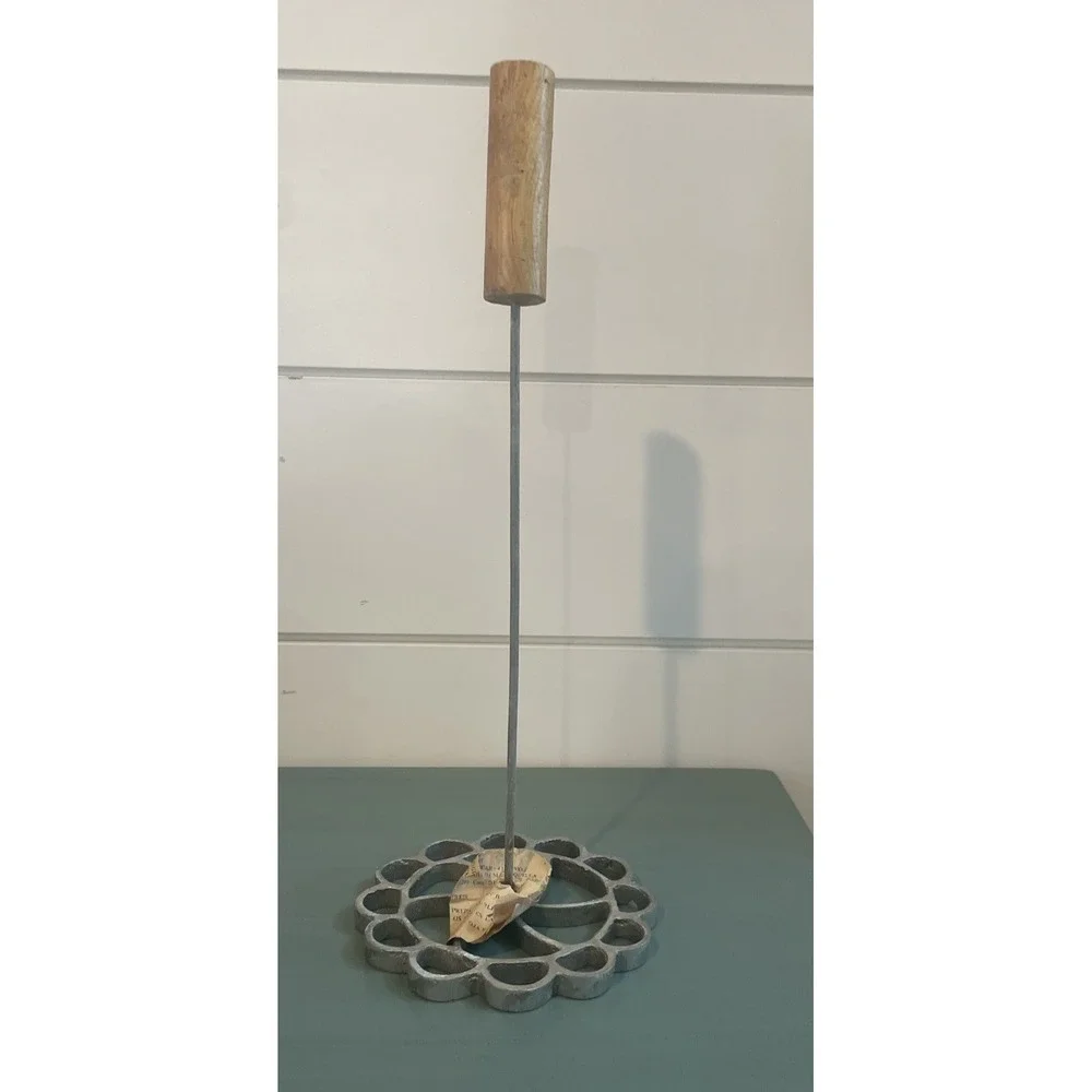 Mexican Cast Aluminum Bunuelera Wood Handle mode para hacer bunuelos 7.5